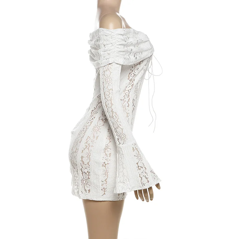 Ootddress Autumn Lace Off-Shoulder Long Dress For Women See-Through Printed Lace-Up High Waist Luxury Female Elegant Party Dress New 8 Ootddress Autumn Lace Off-Shoulder Long Dress For Women See-Through Printed Lace-Up High Waist Luxury Female Elegant Party Dress New