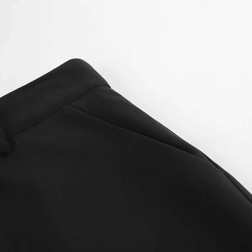 Ootddress Black Long Skirt For Women Casual Streetwear High Waist Slim Bodycon Skirts Split Out Ladies Basic Straight Maxi Skirt