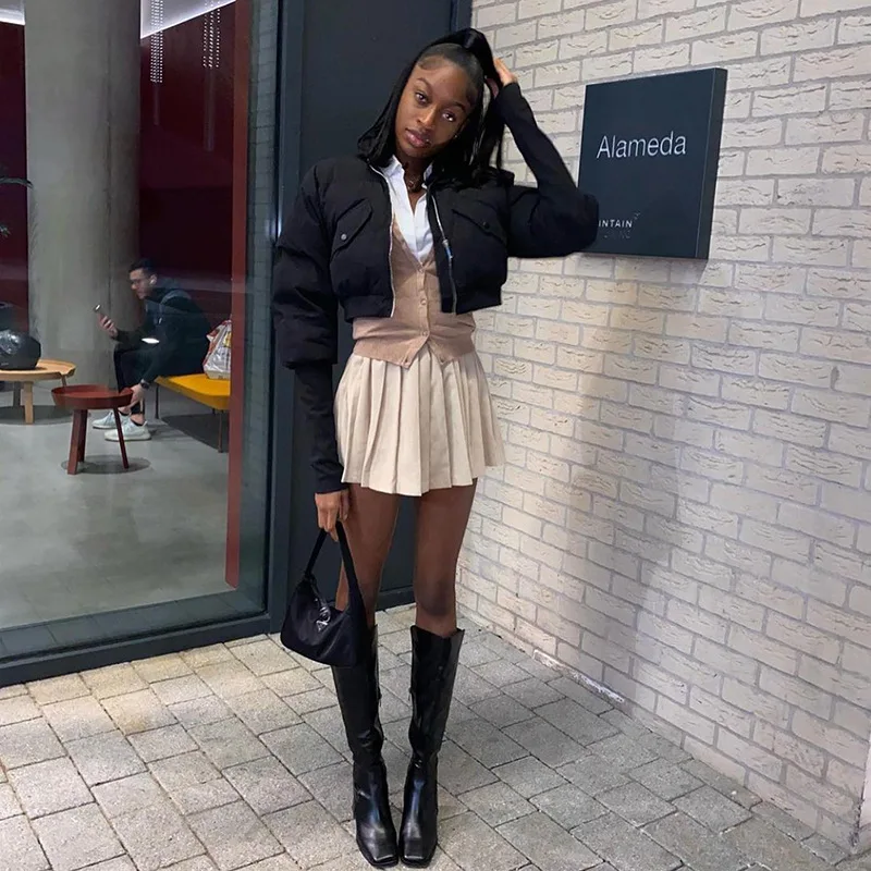 Ootddress Winter Parkas Coats Women Long Sleeve Zipper Puffer Jacket Black High Collar Down Warm Coat Streetwear Clothing 13 Ootddress Winter Parkas Coats Women Long Sleeve Zipper Puffer Jacket Black High Collar Down Warm Coat Streetwear Clothing