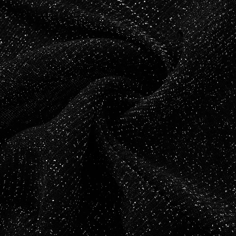 Ootddress Sheer Mesh Crop Top Tee Summer See-Through Streetwear One-Shoulder Tops For Women Slim Cropped Mesh Lace Black T-Shirt