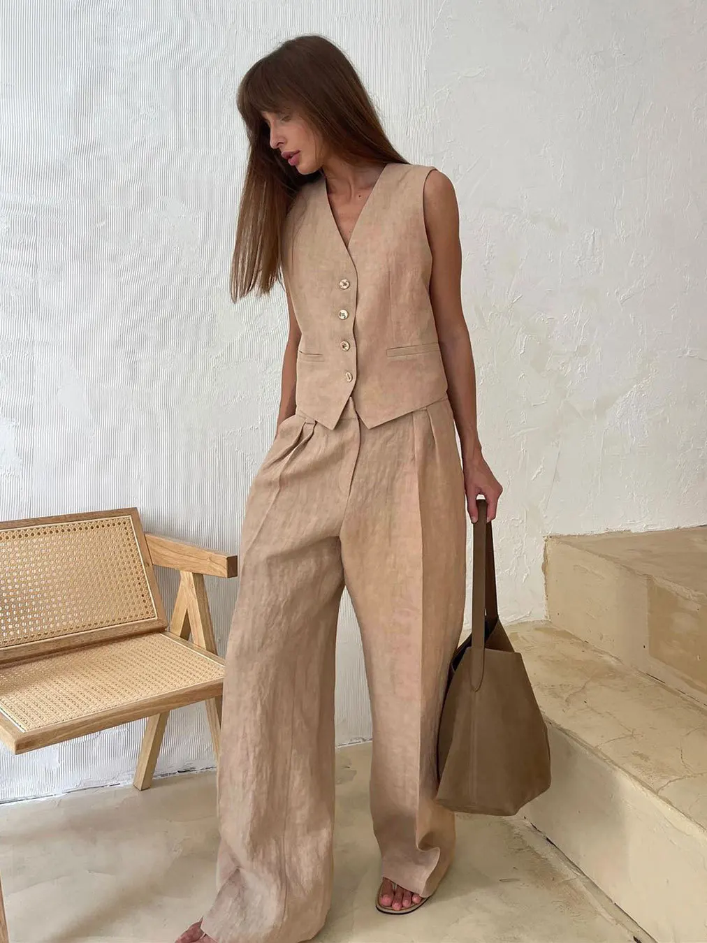 Ootddress 2 Piece-Set Fashion Women Wide Leg Trousers Patchwork High Waist Casual Straight Legg Outfits Vestidos Women's Pants Sets 23 Ootddress 2 Piece-Set Fashion Women Wide Leg Trousers Patchwork High Waist Casual Straight Legg Outfits Vestidos Women's Pants Sets