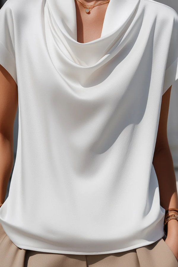 Solid Color Loose-fitting Casual Short-sleeved Top