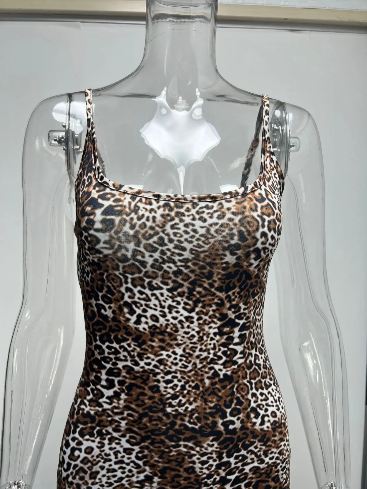 Fashion Leopard Print Slim Long Dresses Women Sexy Low Cut Backless Package Hip Bodycon Slit Dress Female Streetwear Summer New 9 undefined