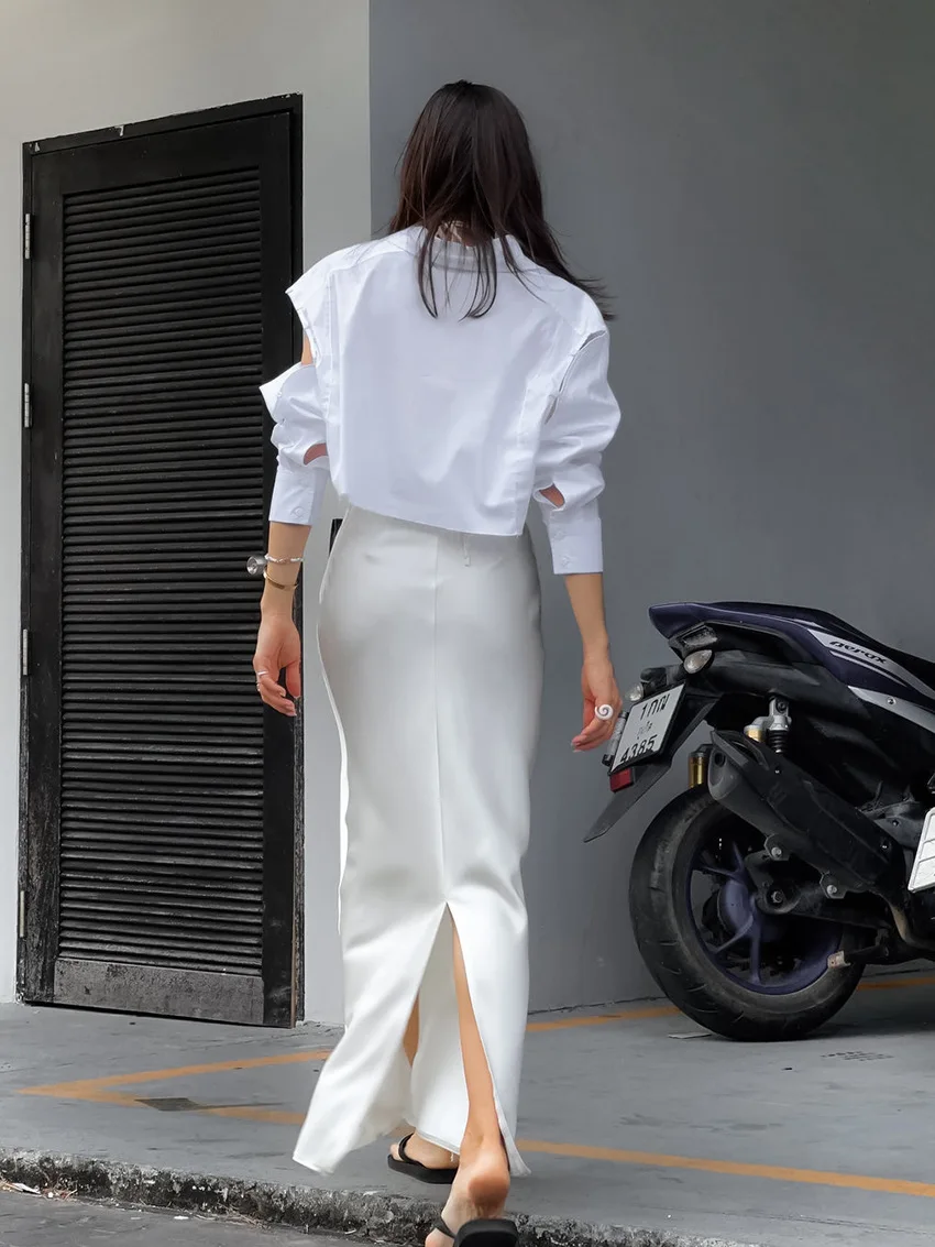 Ootddress Solid Slim Long Skirt With Slit High Waist See Through Casual Maxi Skirts Women's Street Fashion Temperament Skirts Woman 21 Ootddress Solid Slim Long Skirt With Slit High Waist See Through Casual Maxi Skirts Women's Street Fashion Temperament Skirts Woman
