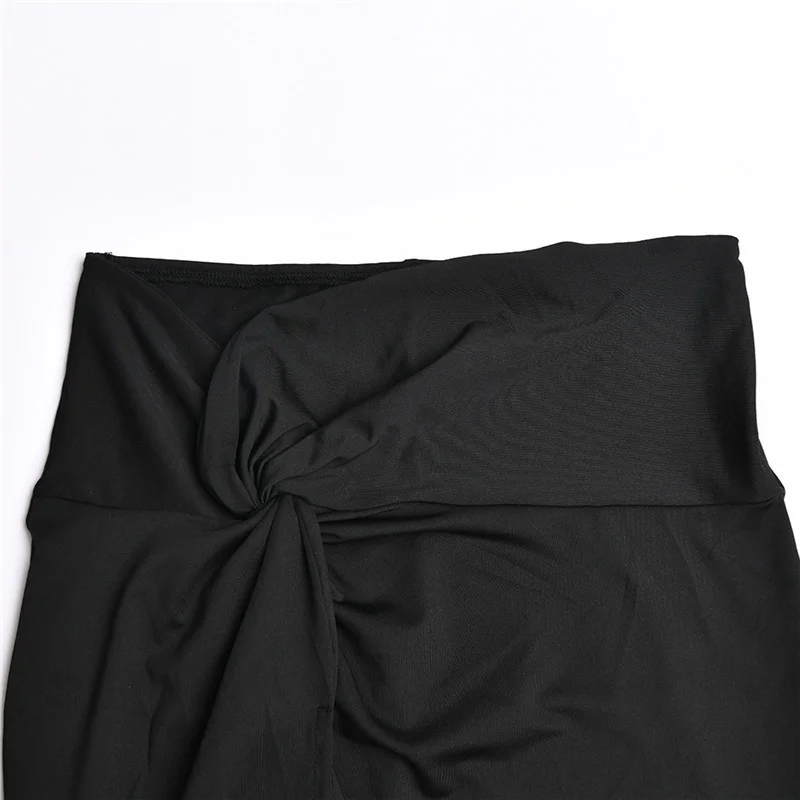Ootddress Elegant Strapless Sexy Two Piece Set Women Sleeveless Crop Top And High Split Skirt Matching Sets Party Dress Sets