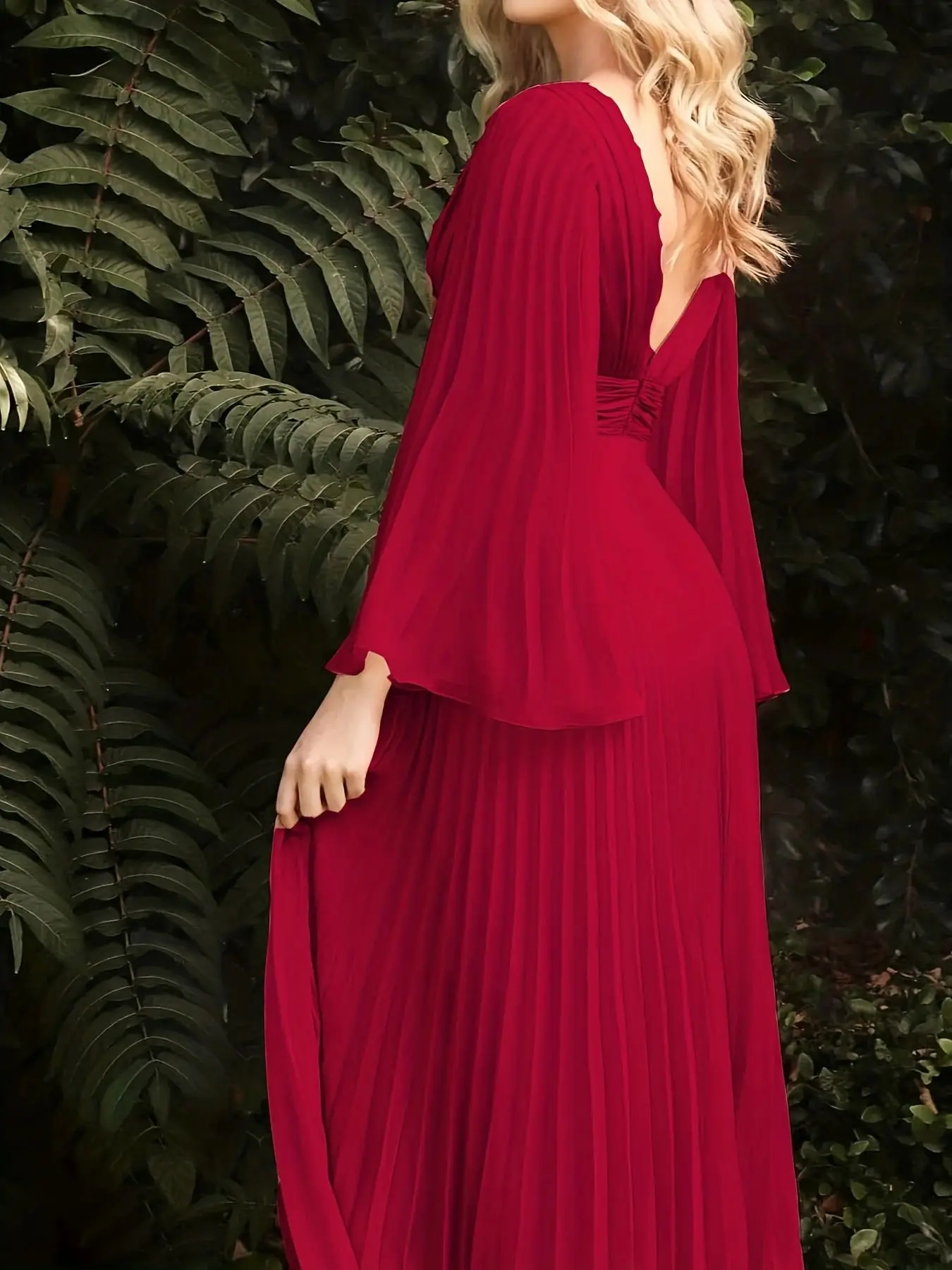 New Deep V-neck Bell Sleeves Sexy Backless Evening Dress Fashion Slim Long-sleeved Dress Solid Elegant Long Dresses for Women 9 New Deep V-neck Bell Sleeves Sexy Backless Evening Dress Fashion Slim Long-sleeved Dress Solid Elegant Long Dresses for Women