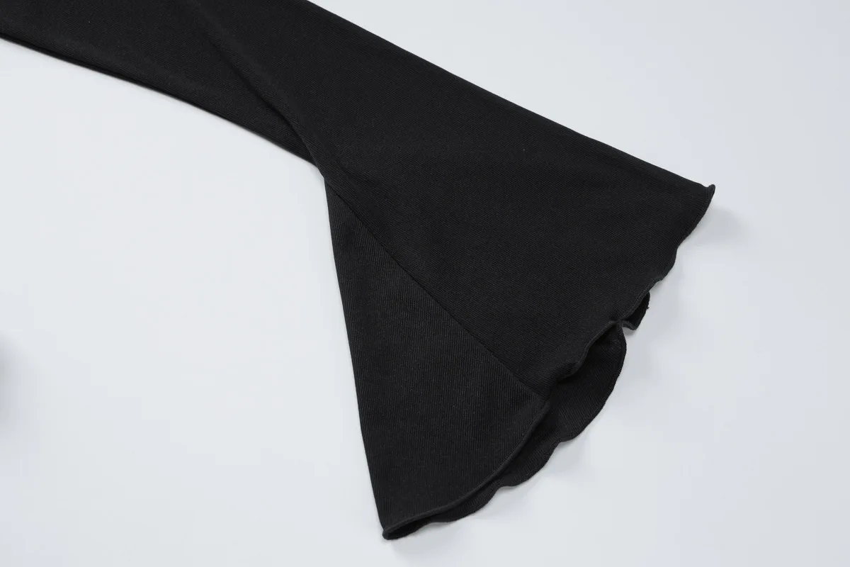 Ootddress Autumn Ruffled Patchwork Mini Dress Women's Long Sleeve High Waist Fashion Elegant Dress Ladies Skinny Party Dress