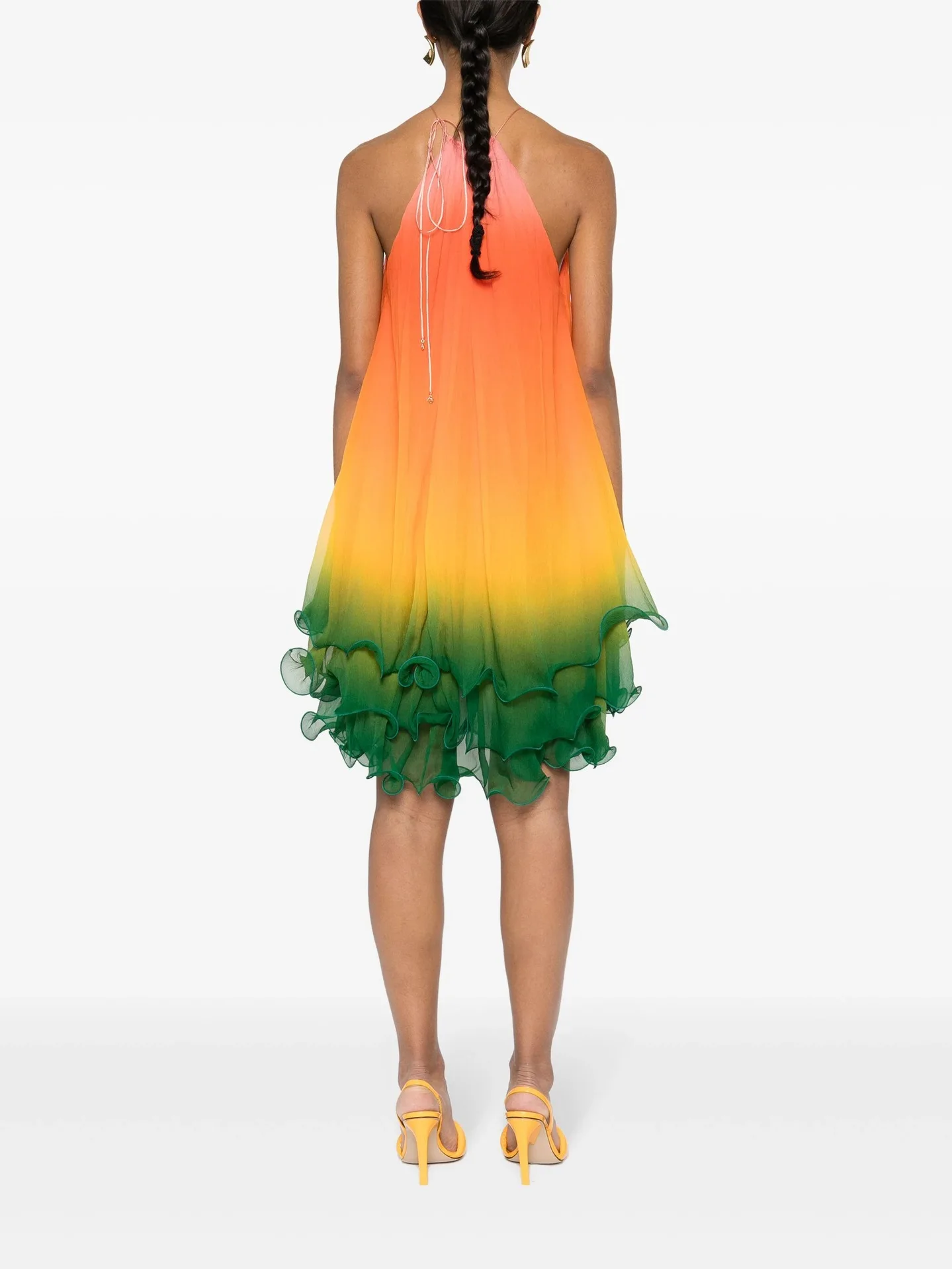Gradient Halter Neck Leace-up Midi Dresses Women Fashion Off Shoulder Irregular Ruffles Dress Female Trendy Party Club Vestidos 8 Gradient Halter Neck Leace-up Midi Dresses Women Fashion Off Shoulder Irregular Ruffles Dress Female Trendy Party Club Vestidos