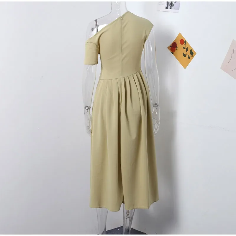 Ootddress Black Off-Shoulder Autumn Long Dress For Women High Waist Patchwork Slim Sexy One-Shoulder Party Dress Female Maxi Dress