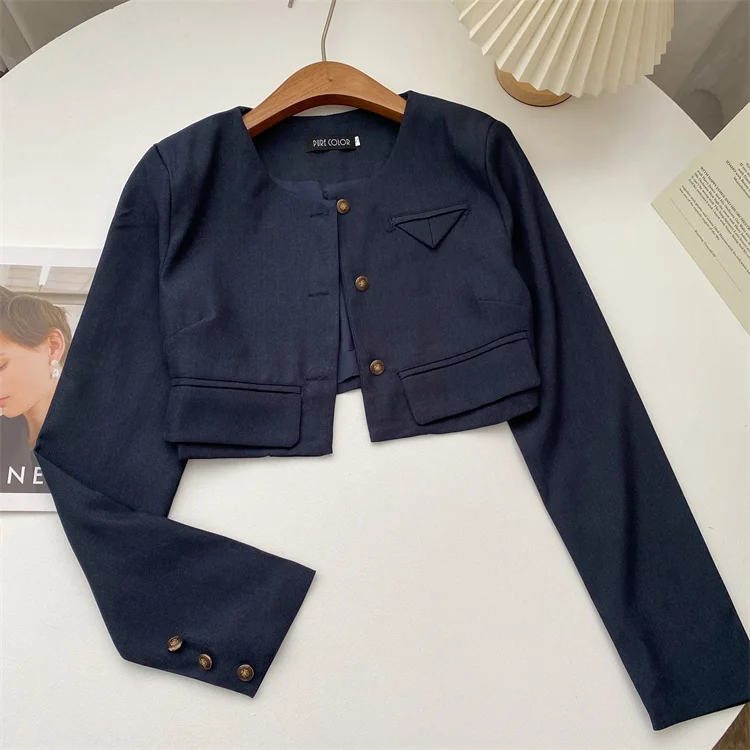 Y2K 3 Piece Set Women Cropped Coat + Long Sleeve Shirt + High Waist Halter Ruffles Mini Dress Korean Chic Fashion Sexy Outfits