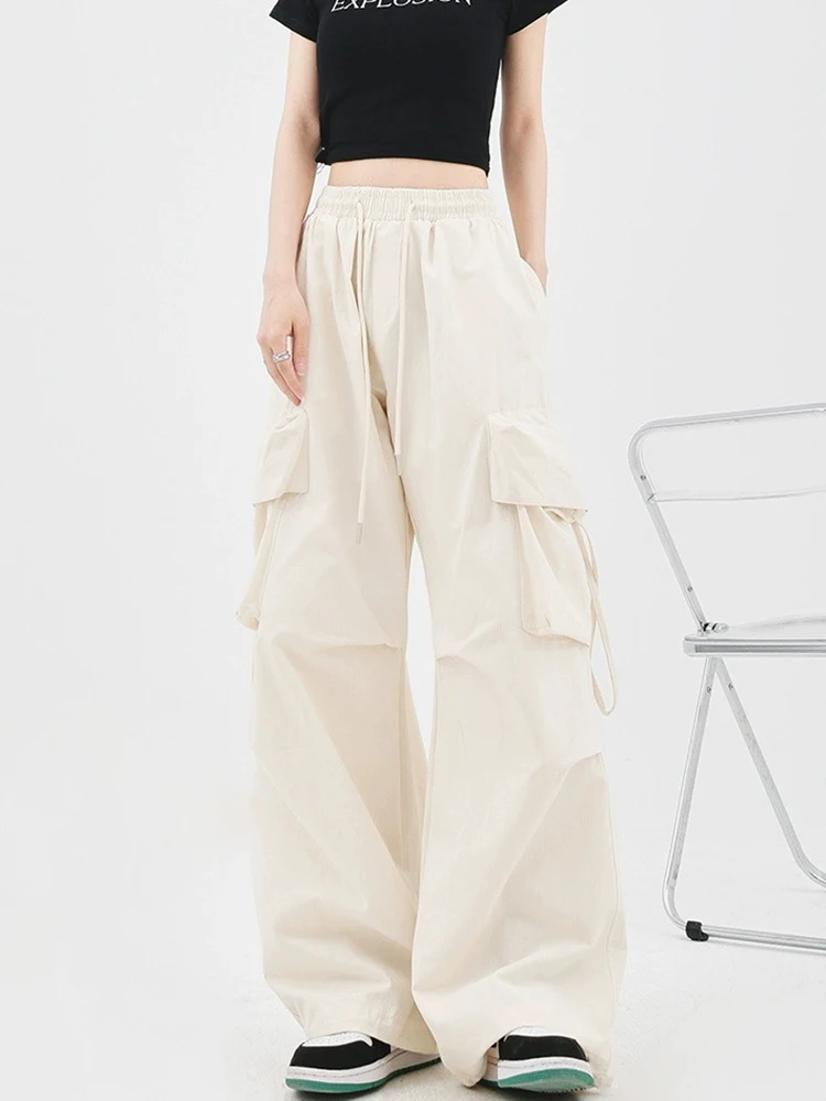 Women Y2K Cargo Pants High Waist Streetwear Hip Hop Trousers Female Big Pockets Casual Student Drawstring Baggy Sweatpants 20 Women Y2K Cargo Pants High Waist Streetwear Hip Hop Trousers Female Big Pockets Casual Student Drawstring Baggy Sweatpants