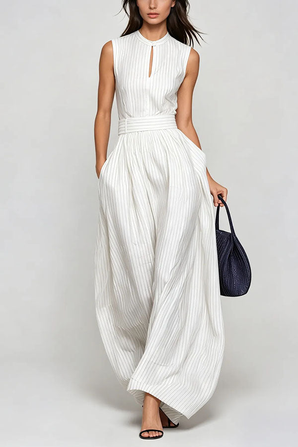 Hermanus Sleeveless Striped Wide Leg Jumpsuit