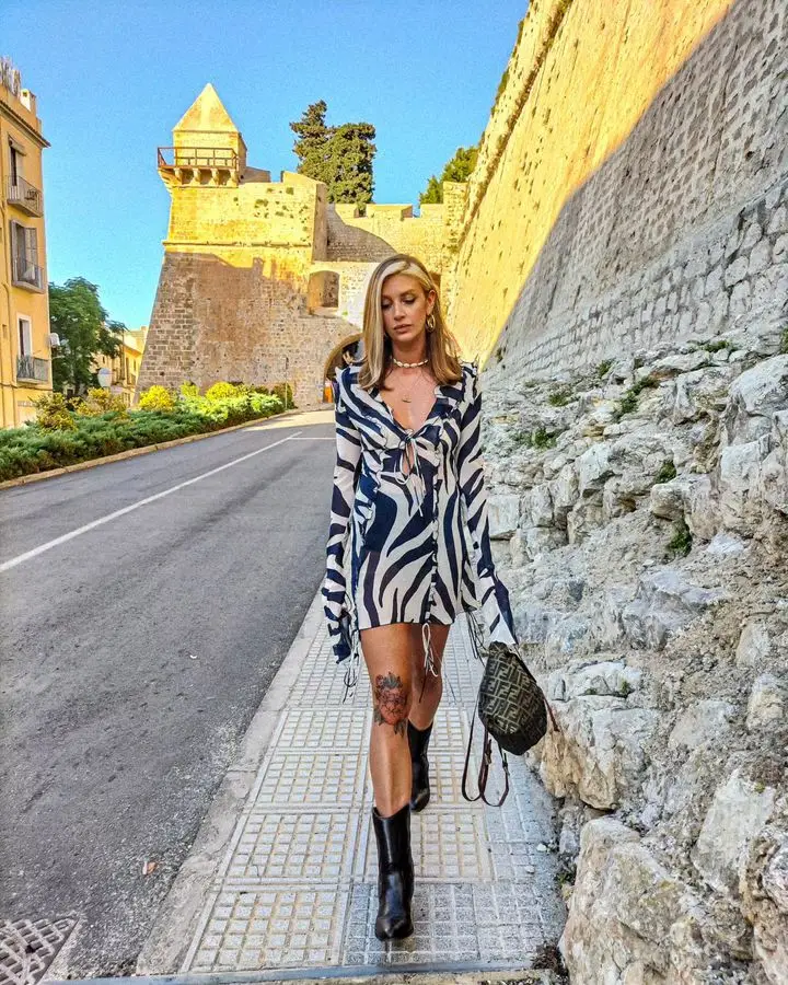 JULISSA MO Chiffon Sheer Bandage V-Neck Longsleeve Mini Dress For Women Sexy Zebra Print Slim See Through Beach Holiday Dresses