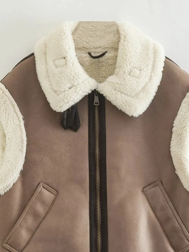 Ootddress Suede Leather Thick Fleece Jacket Autumn Winter Women Splice Sleeveless Faux Shearling Jackets Vest Y2K Cardigans Coats 15 Ootddress Suede Leather Thick Fleece Jacket Autumn Winter Women Splice Sleeveless Faux Shearling Jackets Vest Y2K Cardigans Coats