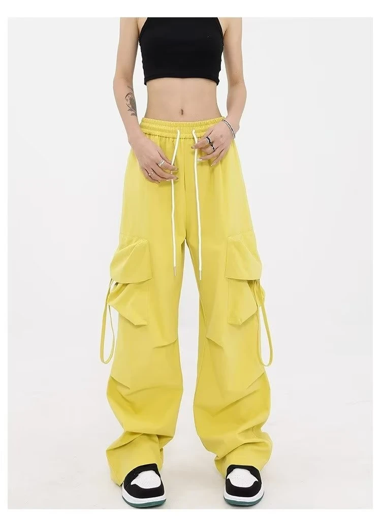 Women Y2K Cargo Pants High Waist Streetwear Hip Hop Trousers Female Big Pockets Casual Student Drawstring Baggy Sweatpants 8 Women Y2K Cargo Pants High Waist Streetwear Hip Hop Trousers Female Big Pockets Casual Student Drawstring Baggy Sweatpants