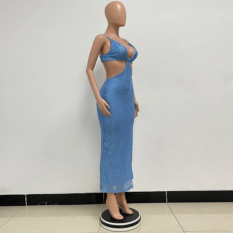 Sexy Hollow High Waist Slit Evening Dress Fashion Sequined Backless Sleeveless Elegant Party Dresses Solid Long Graduation Dress 75 Sexy Hollow High Waist Slit Evening Dress Fashion Sequined Backless Sleeveless Elegant Party Dresses Solid Long Graduation Dress