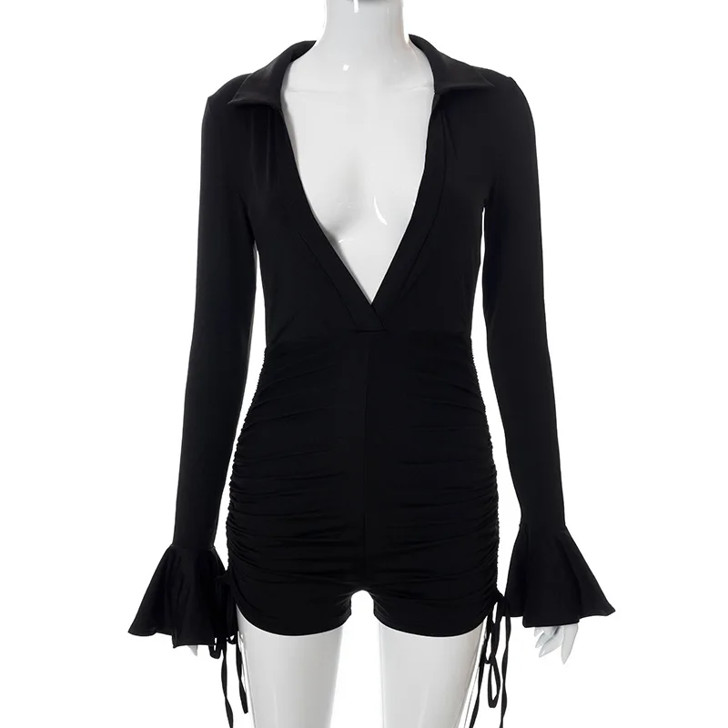 Ootddress Women's Black Deep V-Neck Jumpsuit Bodycon Rompers Sexy Long Sleeve Bodycon Slim Playsuit Overalls Skinny Female Outfits 25 Ootddress Women's Black Deep V-Neck Jumpsuit Bodycon Rompers Sexy Long Sleeve Bodycon Slim Playsuit Overalls Skinny Female Outfits