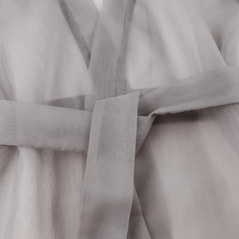 Ootddress Sheer Mesh Cover Up Beach Women Loose Long Sleeve V Neck Lace Shirts Ladies 2025 Summer Sexy See Through Bandage Cover-up