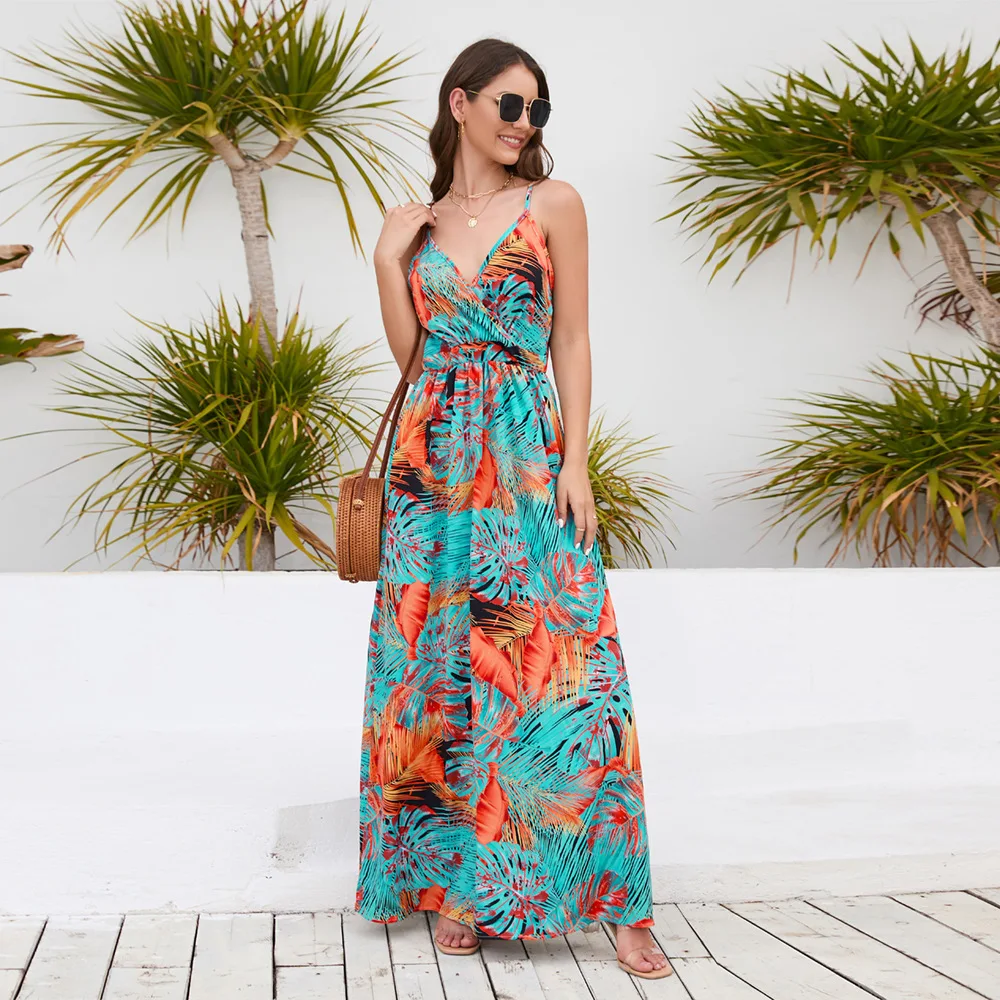 Bohemian Style Print Spaghetti Strap Dresses Women Sexy V-neck Backless Beach Vacation Long Dress Female Vestido 2025 Summer New 51 LQ479-ju-(3).jpg