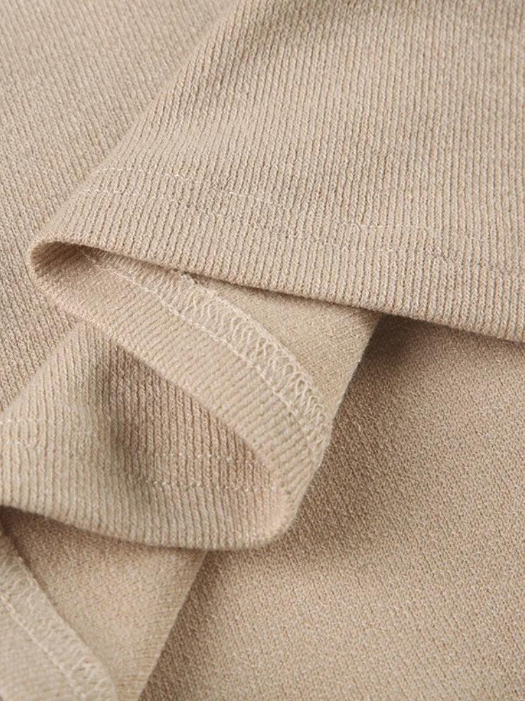 Knit Deep V-Neck Button-Front Short Sleeve Mini Dress
