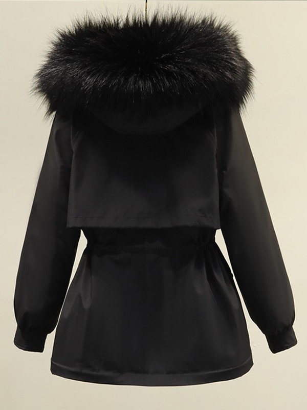 Faux Fur Hooded Parka Coat