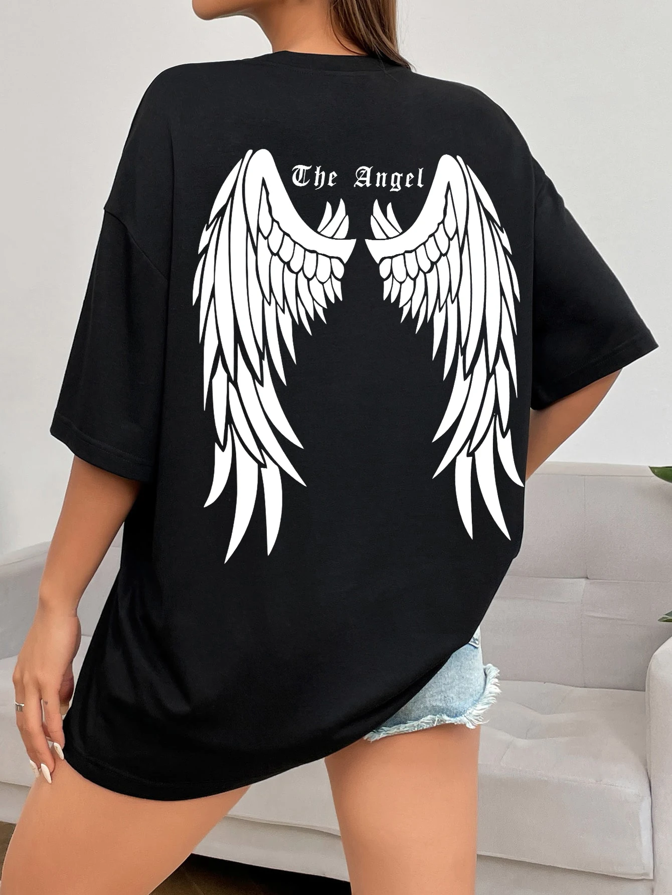 Dark Angel Wing Hot sale Graphic Printed T-Shirts For Women Loose Oversized Clothing Hip Hop Street Tshirt Cotton Short Sleeves 19 Dark Angel Wing Hot sale Graphic Printed T-Shirts For Women Loose Oversized Clothing Hip Hop Street Tshirt Cotton Short Sleeves