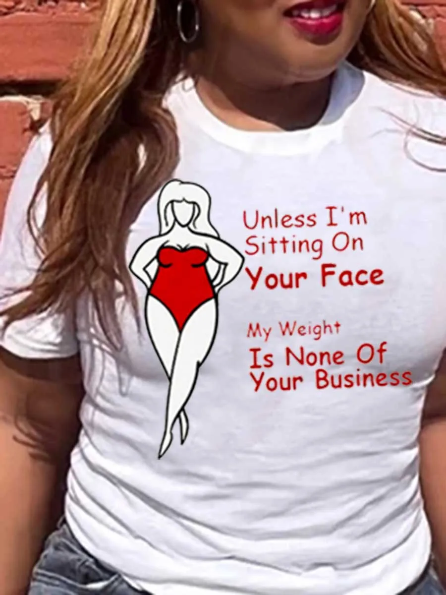 Plus Size Summer Women Lady Oversized T-shirt Black White Fashion Short Sleeve Print Graphic Tops