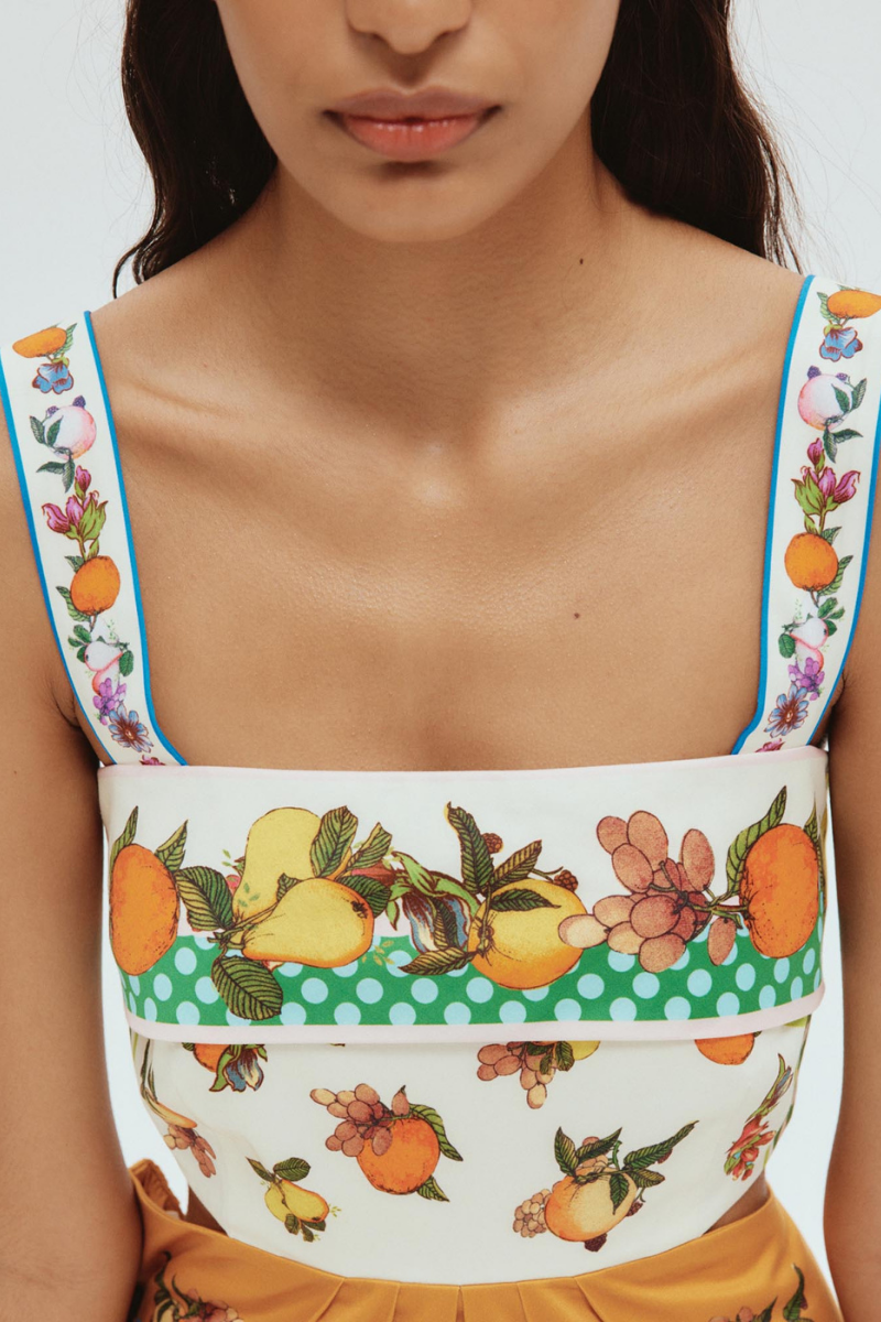 Mixed Print Square Neck Spaghetti Strap Tiered Ruffle Hem Mini Dress