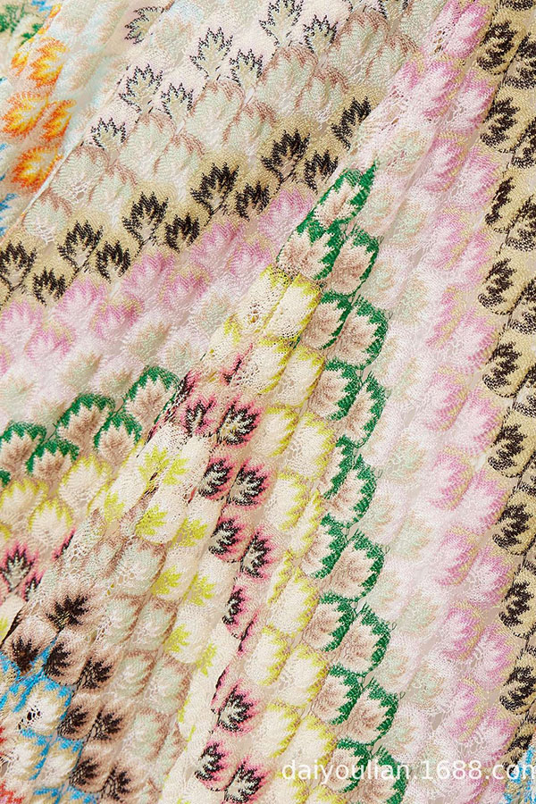 Missoni Summer Knit Colorful Herringbone Print Open Beck Maxi Dress