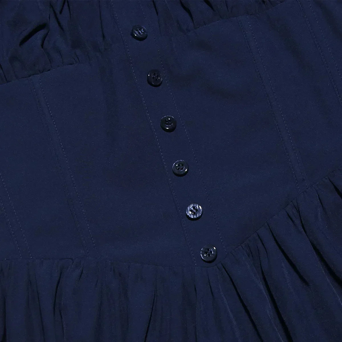 Ruched Bust Button Front Puff Sleeve Corset Fit and Flare Mini Dress