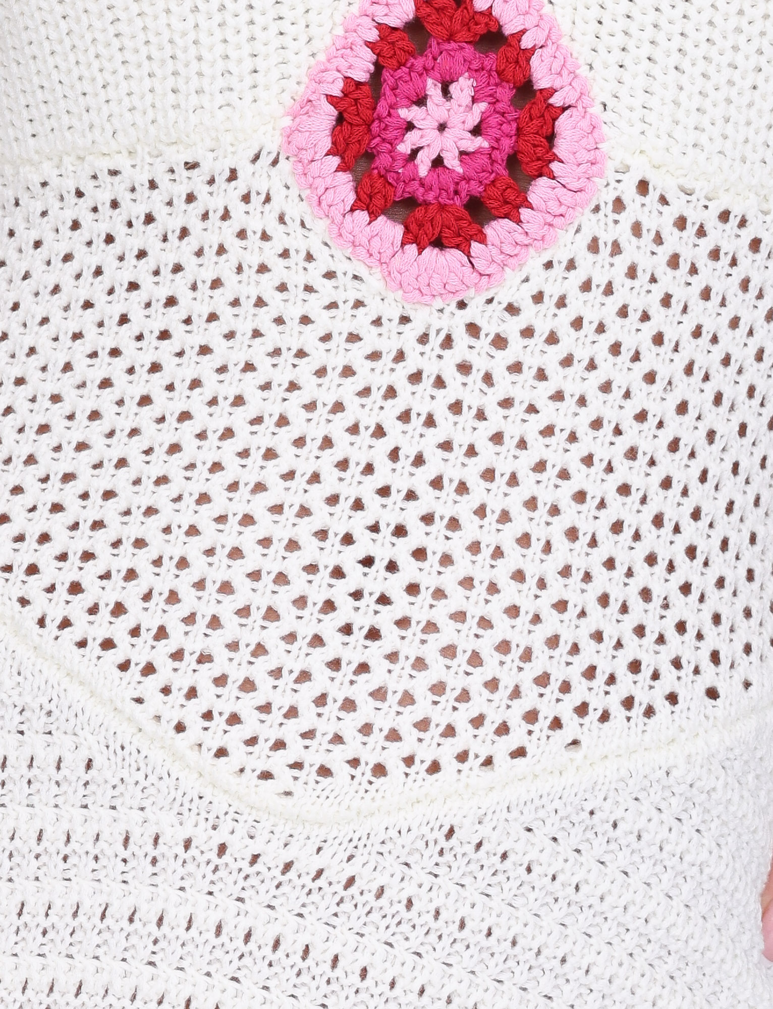 Halter Neck V Neck Crochet Floral Motif Open Knit Mini Dress