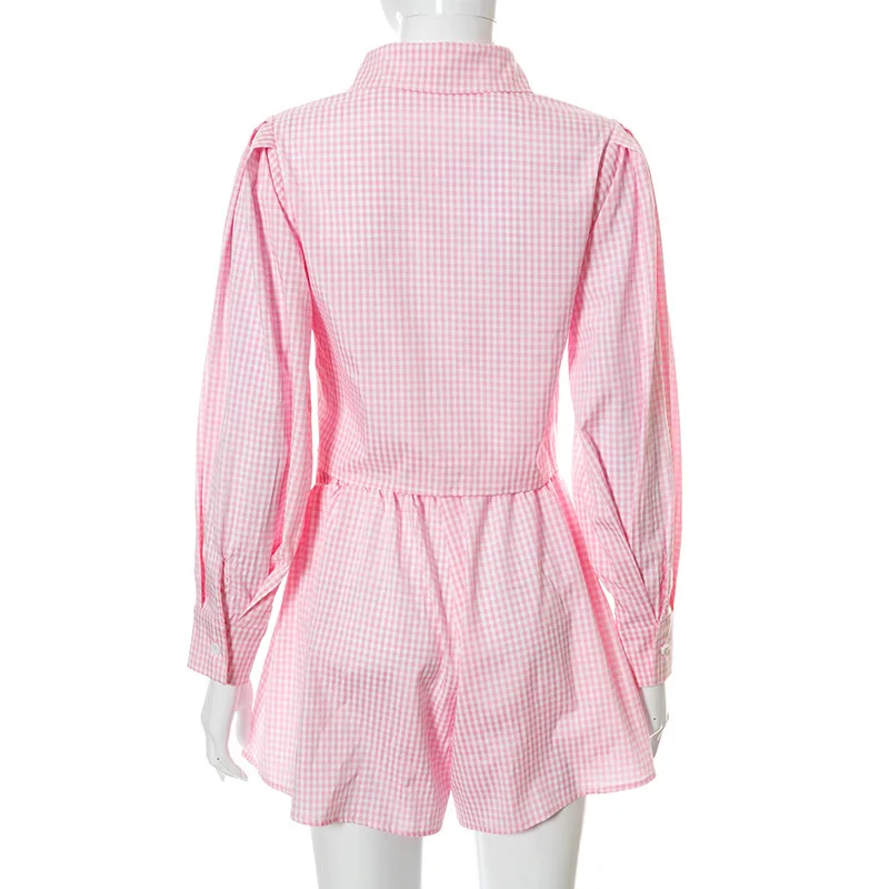 Ootddress OL Outfits Womens Two Piece Set Plaid Long Sleeve Shirts High Wasit Wide Legs Shorts Elegant Korte Suits Outfits 2 Piece 20 Ootddress OL Outfits Womens Two Piece Set Plaid Long Sleeve Shirts High Wasit Wide Legs Shorts Elegant Korte Suits Outfits 2 Piece