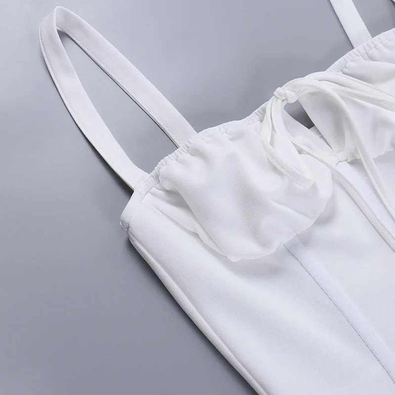 Ootddress Sexy Spaghetti Strap Bodycon Lace Up Women Dress Fashion Bag Hip Skirt Sweet Party Evening Dress Elegant Slim Vestido