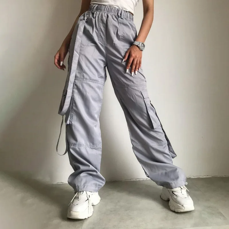 Ootddress High Waist Cargo Pants Women Pocket Loose Pink Fashion Baggy Sweatwear Female 2025 Autumn Winter Casual Sweatpants Woman