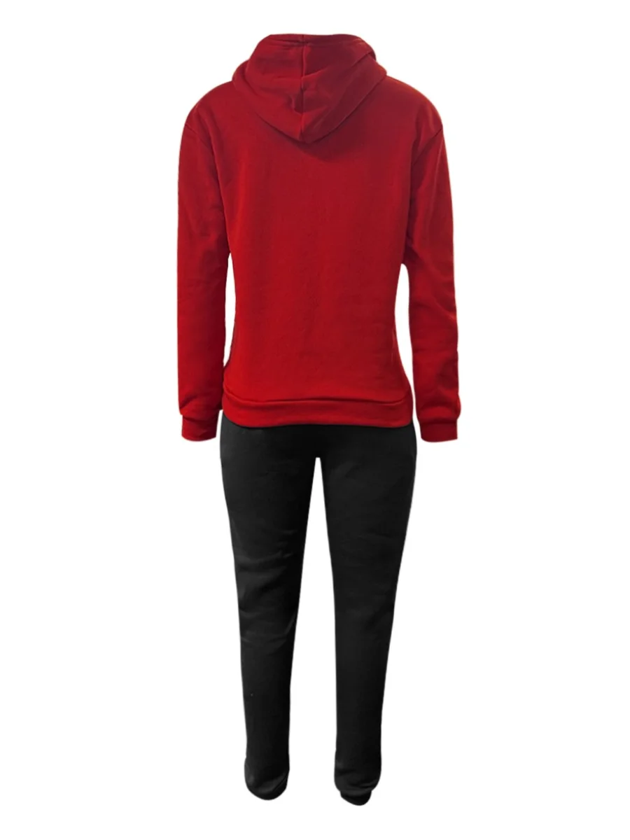 Autumn Winter 2pcs Print Regular Two-piece Pants Set Elegant Women’s Outfit Casual Trousers Set