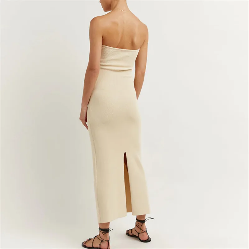 Ootddress Strapless Knit Maxi Dresses For Women Summer Beach Party Bodycon Dress Off-Shoulder Twist Knitting Evening Backless Dress 23 Ootddress Strapless Knit Maxi Dresses For Women Summer Beach Party Bodycon Dress Off-Shoulder Twist Knitting Evening Backless Dress
