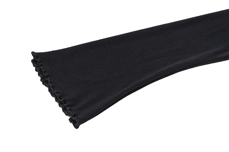 Ootddress Black Knit Ruffled Mini Dress Women Patchwork Off-Shoulder Loose Slim Fashion Ribbed Dress Knitwear Clothes Female Dress