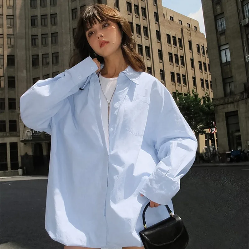 Ootddress Oversized Shirts Dress Women 2025 New Fashion Baggy Turn Collar Cover-up Femme Casual Loose Holiday Beach Dresses Womens