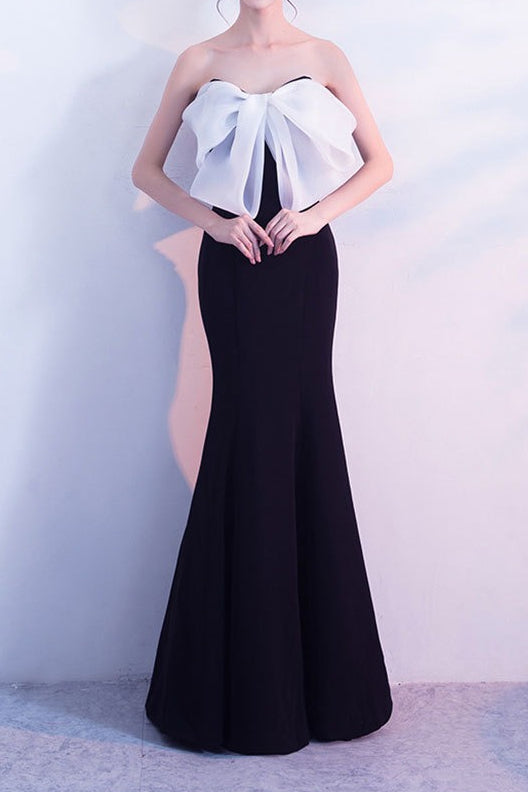 Bow Strapless Mermaid Maxi Dress