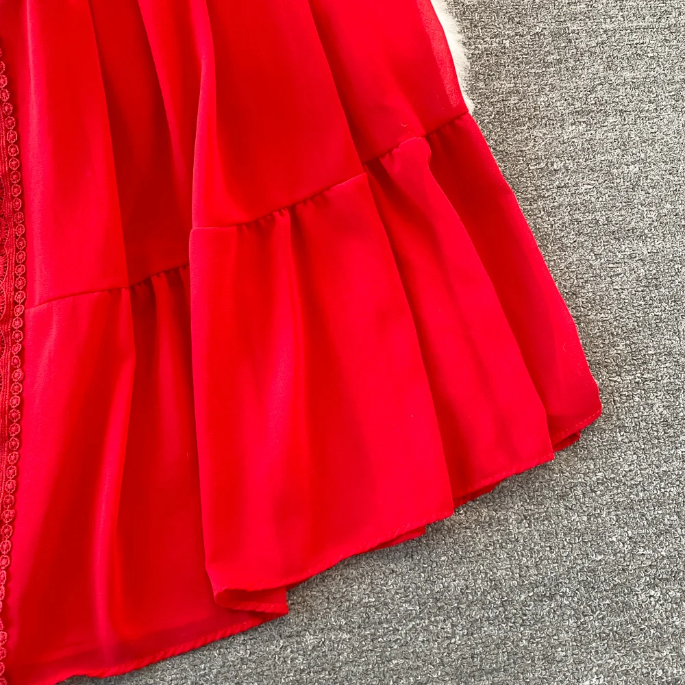 New Women Vintage Party Dress Summer Puff Sleeve Sexy V Neck Lace Single-breasted Long Dresses Ladies A Line Elegant Long Robe 13 New Women Vintage Party Dress Summer Puff Sleeve Sexy V Neck Lace Single-breasted Long Dresses Ladies A Line Elegant Long Robe
