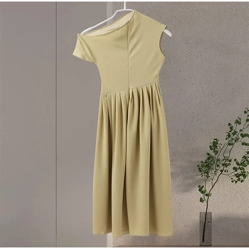 Ootddress Black Off-Shoulder Autumn Long Dress For Women High Waist Patchwork Slim Sexy One-Shoulder Party Dress Female Maxi Dress