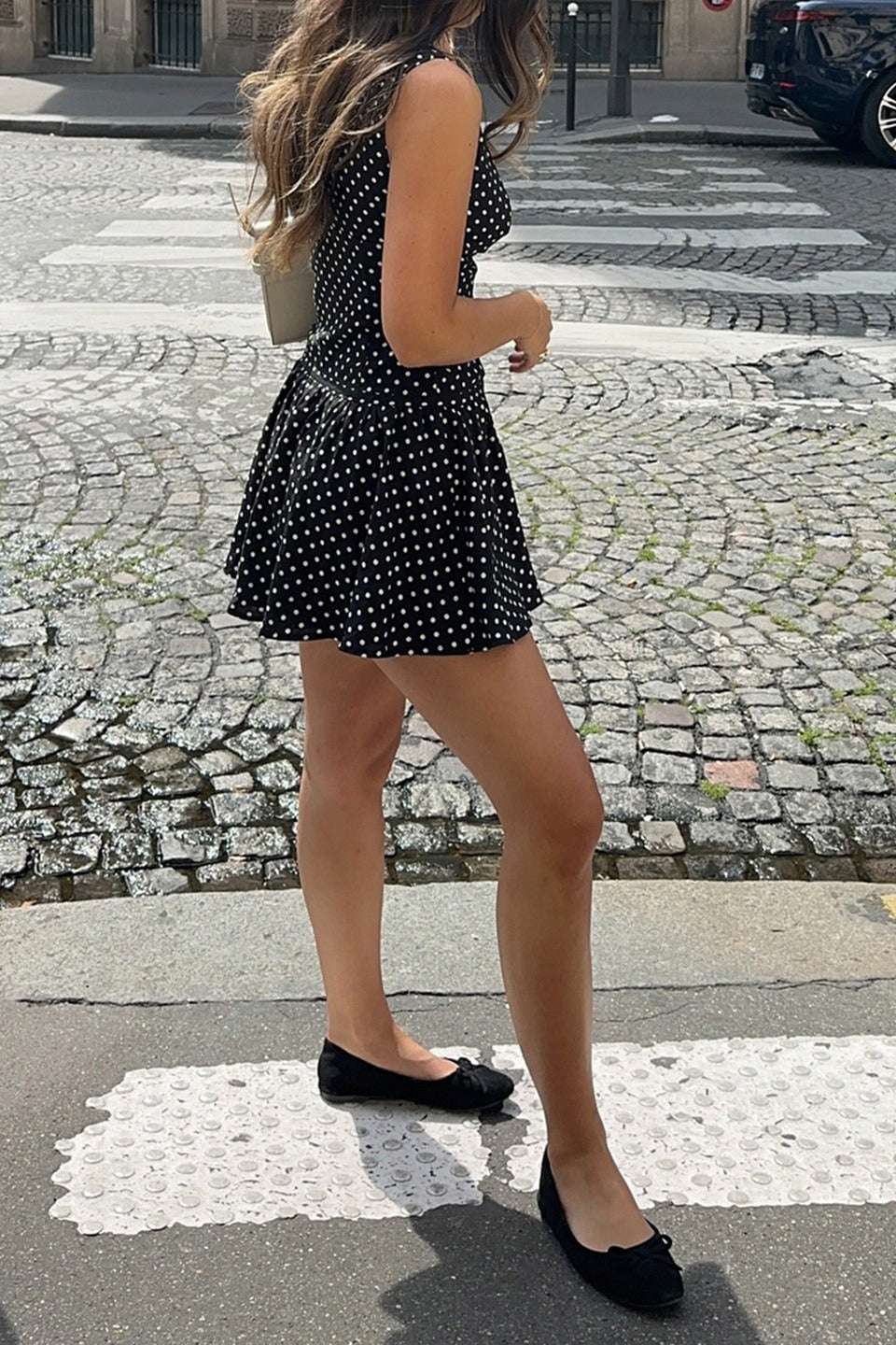 Black Polka Dot Bodycon Mini Dress