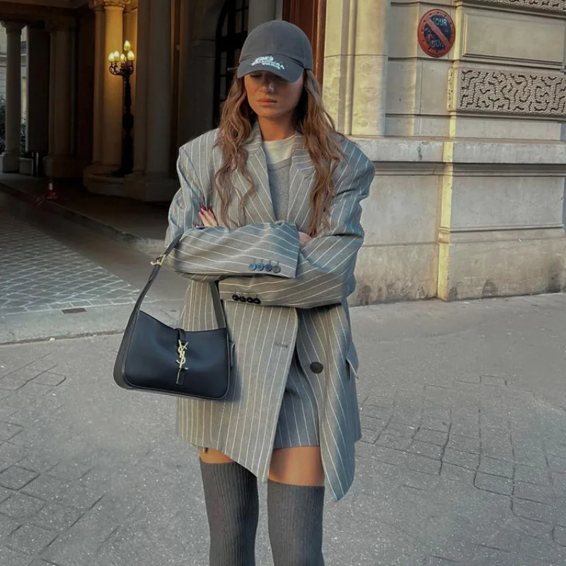 Ootddress High Waist Slim Skirt Sets For Women Luxury Loose Long Sleeve Coats Woman Temperament Blazer 2 Piece Sets Womens Outfits