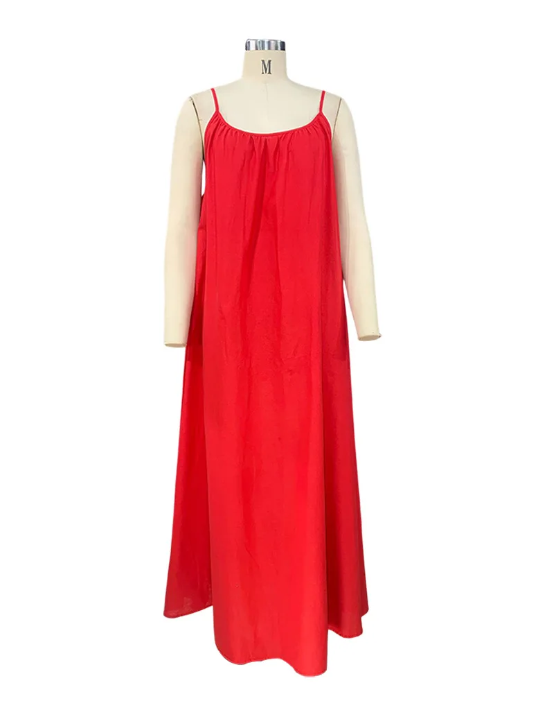 Bohemian Solid Color Spaghetti Strap Dresses Women Loose Sexy Backless Beach Vacation Long Dress Female Fashion Casual Vestidos 17 undefined