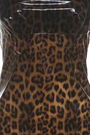 Strapless Glossy Print Bodycon Tube Mini Dress