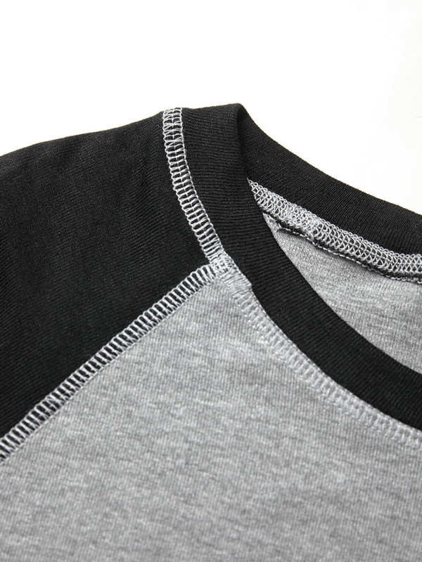Raglan Contrast Color Slim Long Sleeve Tee