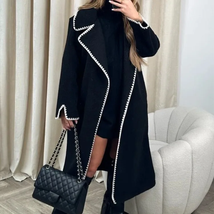 Ootddress Lapel Contrast Loose Outwear Female Patchwork High Waist Long Sleeve Winter 2025 Streetwear Patchwork Fashion Women Coat 24 Ootddress Lapel Contrast Loose Outwear Female Patchwork High Waist Long Sleeve Winter 2025 Streetwear Patchwork Fashion Women Coat