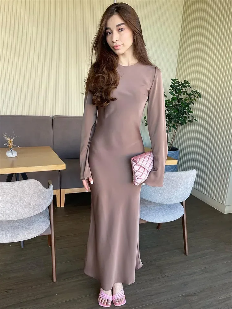 Ootddress Stain Slim Maxi Dresses For Women Elegant Solid Party Evening Dress Women's High Waist Luxury Femme Autumn Fashion Dress 17 Ootddress Stain Slim Maxi Dresses For Women Elegant Solid Party Evening Dress Women's High Waist Luxury Femme Autumn Fashion Dress