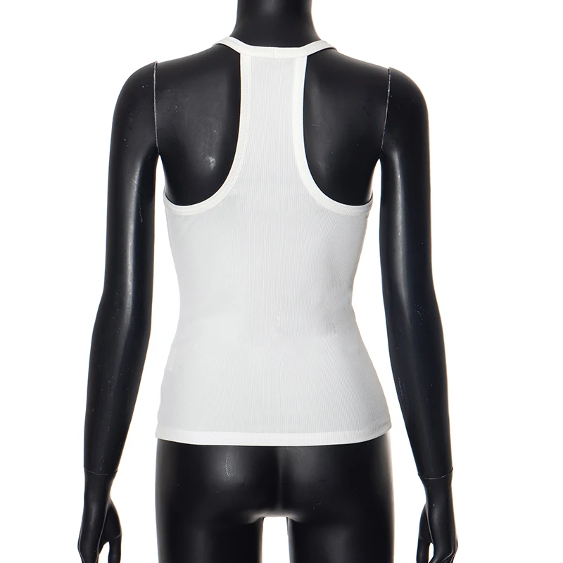 Sleeveless V Neck Ribbed Tank Top Spring Summer 2025 Women Clothes Casual Basic Top Black White Gray Camisole Wholesale