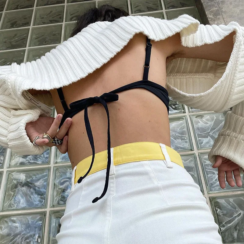 Ootddress White Women Sweater Shrugs Cropped Top Full Lantern Sleeve Knitwear Pullover Sexy Summer High Street Outwear 2025 Spring 34 Ootddress White Women Sweater Shrugs Cropped Top Full Lantern Sleeve Knitwear Pullover Sexy Summer High Street Outwear 2025 Spring